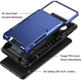thumbnail image 5 of Case for Galaxy S10 Plus Case Wallet [4 Card Pocket] Card Holder Slot Anti-Scratch Dual Layer Protective Bumper Tough Rubber Armor Hard Shell Cover Case for Samsung Galaxy S10 Plus (Navy), 5 of 11