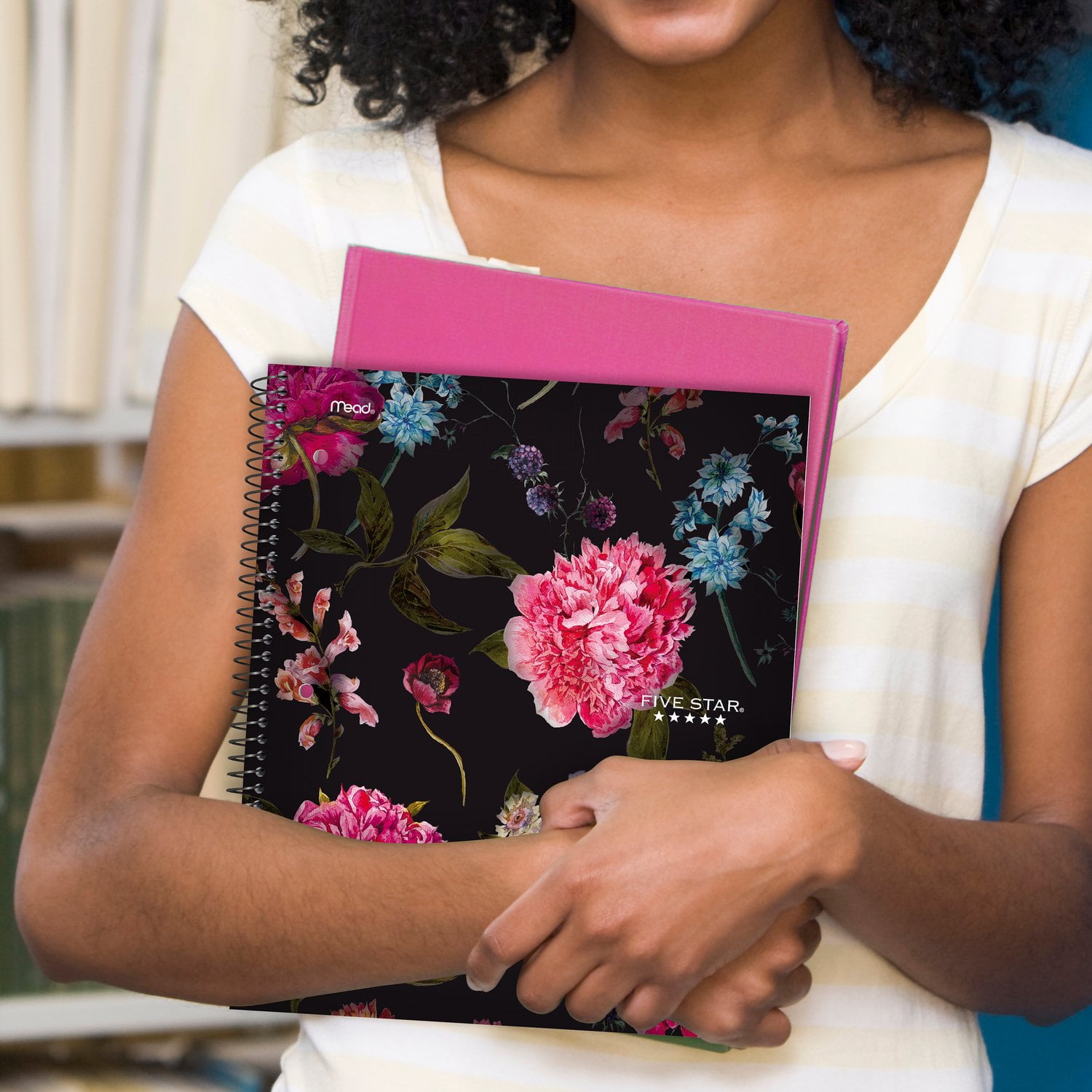 Five Star Flowers Notebook Plus Study App, 1 Subject, College Ruled, 8.5" x 11"