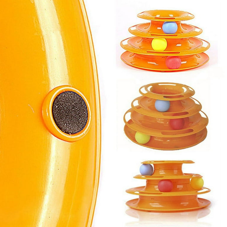 UPSKY Cat Toy Roller Cat Toys 3 Level Towers Tracks Roller with Six Colorful Ball Interactive Kitten Fun Mental Physical Exercise Puzzle Toys