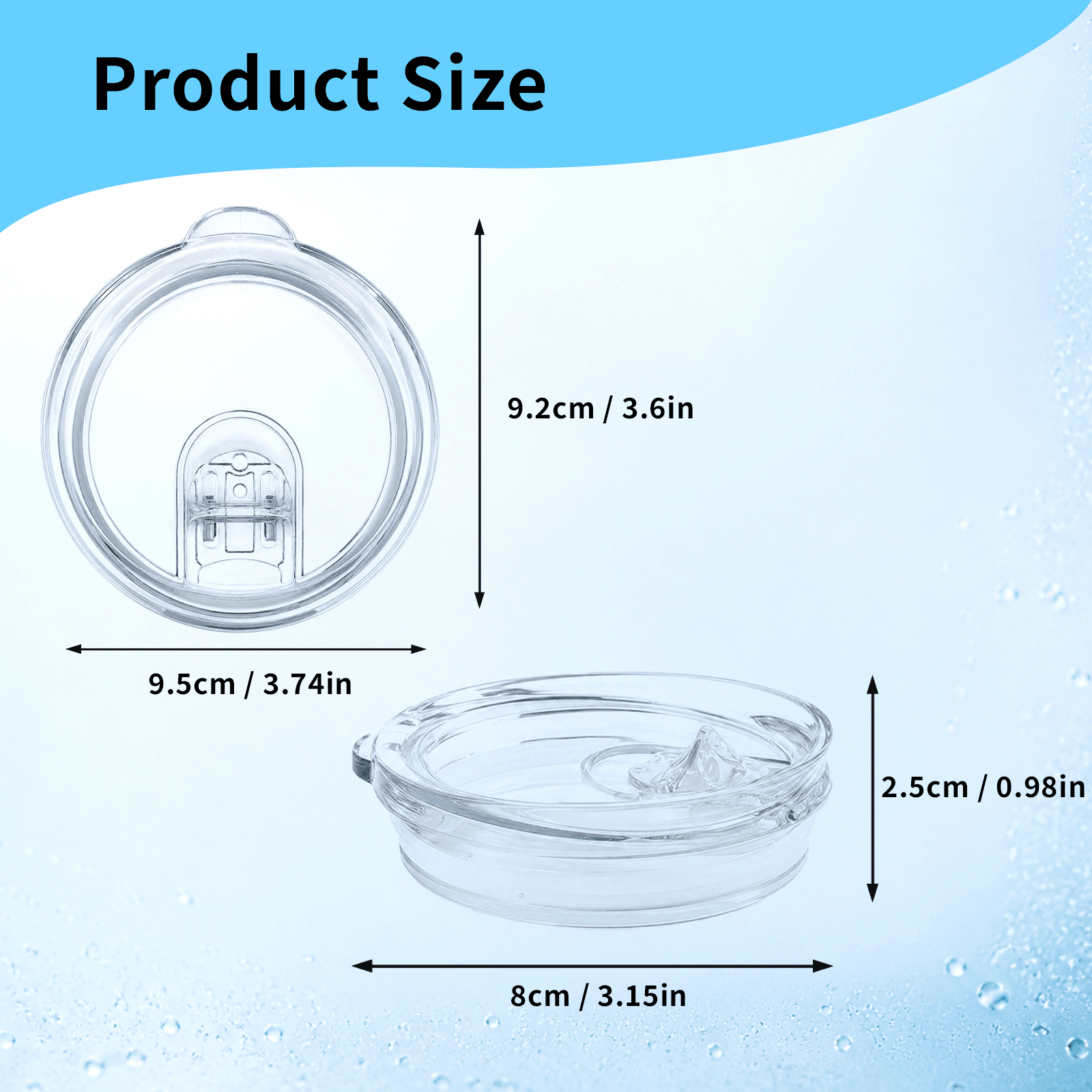 Koomade 2 Pack Tumbler Replacement Lids Including 4 Extra Sealing Rings for 20oz Drinking Tumblers BPA Free