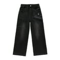 thumbnail image 3 of Gyexs Girls Wide Leg Jeans Size 6-7 Lightweight Jogger Sweatpants Baggy Stretchy Wide Leg Streetwear Lightweight Jogger Sweatpants Teen Girl Trendy Clothes Black 6-7 Years, 3 of 8