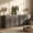 Bijou Ebony BBC, variant on BELLEZE Modular Sideboard Cabinet Set Freely Configurable, 4-Piece Modern Buffet Cabinet contain 2 Arched Wood Door Cabinet and 2 3-Drawer Storage, Media Console for Living Room Kitchen, Ebony