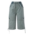 thumbnail image 5 of Sexy Dance Summer Cargo Capris Pants For Women Hight Waist Beach Loose Pants Holiday Drawstring Cropped Pants Loungewear Size S-3XL, 5 of 6