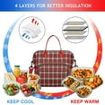 thumbnail image 4 of Red and Green Christmas Plaid Pattern Womens Lunch Box for Work,Insulated Large Lunch Bag for Tween and Teen,Loncheras Para Mujer,Leakproof Adult Lunch Bag for Work,Beach,Travel,Picnic,Camping, 4 of 7