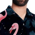 thumbnail image 5 of Flamingo Tropical Rainforest Men's Short Sleeve Shirts, Casual, Printed, Button Down Short, Summer Beach Shirts, Unisex, 5 of 6