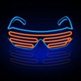 thumbnail image 2 of Gafas de neón Rave (rosa + amarillo) Gafas de sol LED con alambre intermitente que iluminan disfraces de DJ para fiestas, años 80, EDM, Halloween, 2 of 5