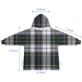 thumbnail image 7 of Blue Green Plaid Checkered Pattern Blanket Hoodies for Kids 6-13YR Oversize Wearable Blanket Hoodies for Boys Girls Teens, 7 of 7