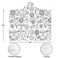 thumbnail image 3 of Wearable Blanket,Doodle Sports Icons Pattern Hooded Wearable Sherpa Blanket for Adults & Teens,Winter Poncho Shawl Wrap Cape Thick Warm,50"x60", 3 of 5