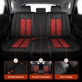 thumbnail image 2 of LAONNVIR Car Seat Covers Custom Fit for Ford Maverick 2022-2025 Anti-Slip Full Set Automotive Vehicle Cushion Protector,Black&Red FullSet(5Seat), 2 of 9
