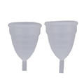 thumbnail image 2 of 2PCS/Set Reusable Silicone Female Women Menstrual Cup Feminine Hygiene Care Tool(White), 2 of 2