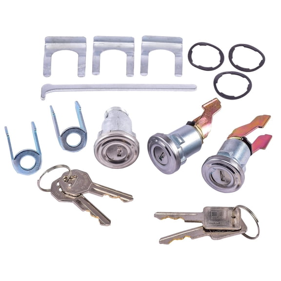 JEGS Door & Trunk Lock Set Fits Select 1955-1957 GM Models [Original Octagon Keys]