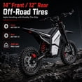 thumbnail image 6 of SYKERUNS X5 Adult Electric Dirt Bike, 2600W, Up to 44MPH, 48V 20Ah, 14"/12" Tires, Black, 6 of 9