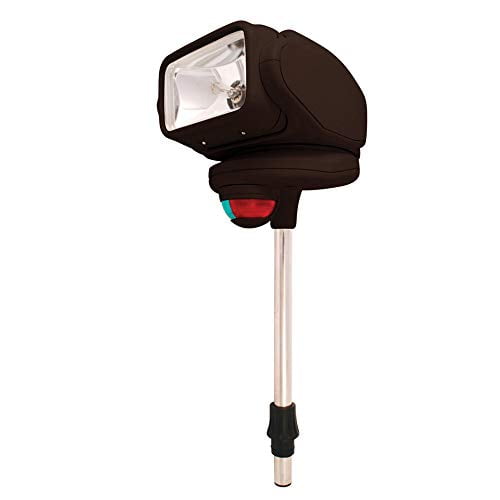 Golight Gobee Projecteur Stanchion Monter LED Technologie de Lumière Halogène avec 360 Rotation / Télécommande Sans Fil - Noir