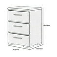 thumbnail image 5 of Benzara BM194362 Wooden Nightstand with Three Spacious Drawers & Metal Handles, White & Silver - 25.47 x 15.35 x 17.72 in., 5 of 5