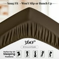 thumbnail image 4 of Lux Decor Twin XL Fitted Sheet Only - Ultra Soft Brushed Microfiber Bottom Sheet, 16” Deep Pocket with 360° Elastic Fit, Wrinkle & Fade Resistant, Brown, 4 of 9