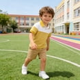 thumbnail image 7 of Fozruso Boys Short Sleeve Striped Shirt Summer Breathable Collared Shirt with Button Closure for School and Play, 7 of 7