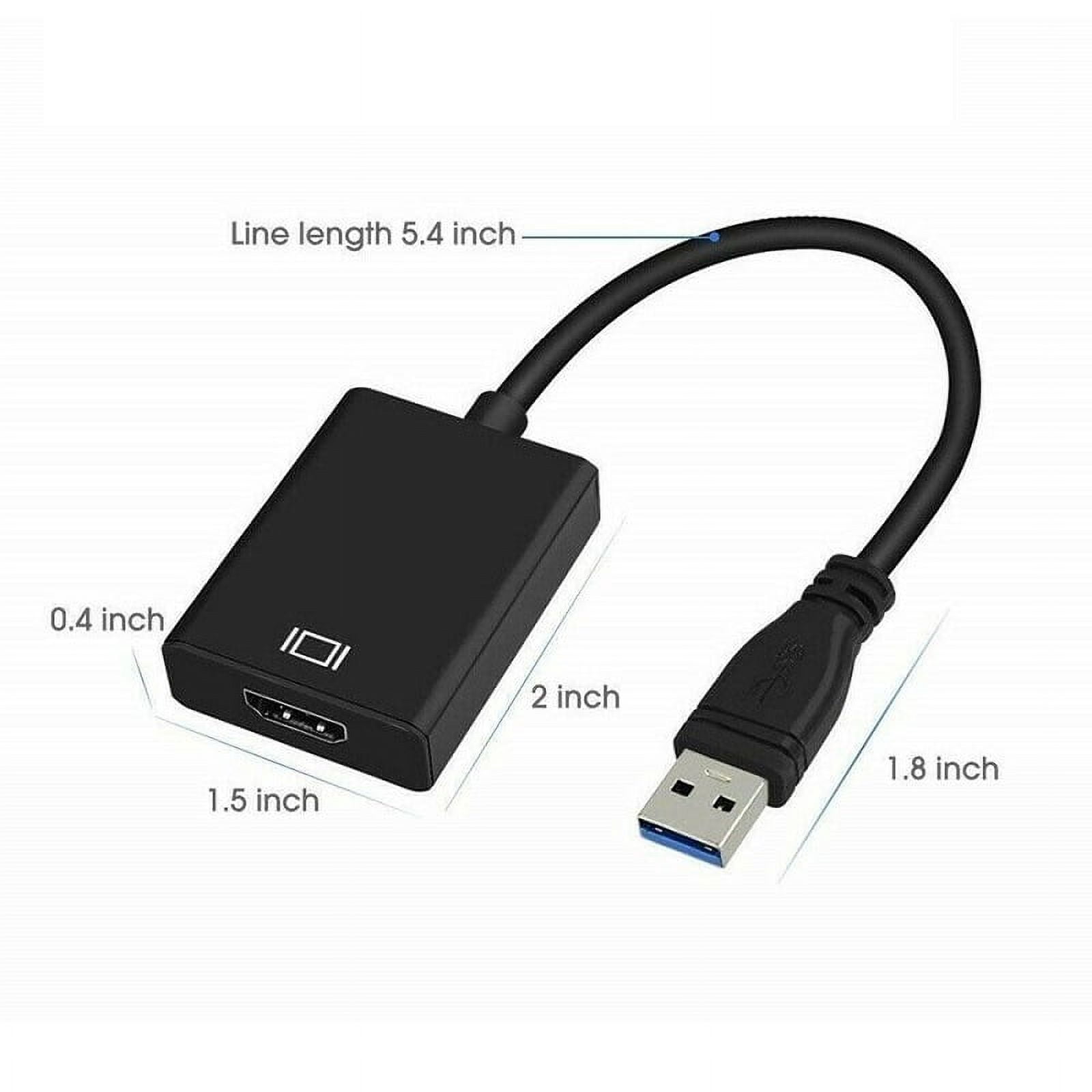 USB to HDMI Adapter USB 3.0/2.0 to HDMI for Multiple Monitors 1080P Compatible with Windows XP/7/8/10/11 and MacOS(Black)