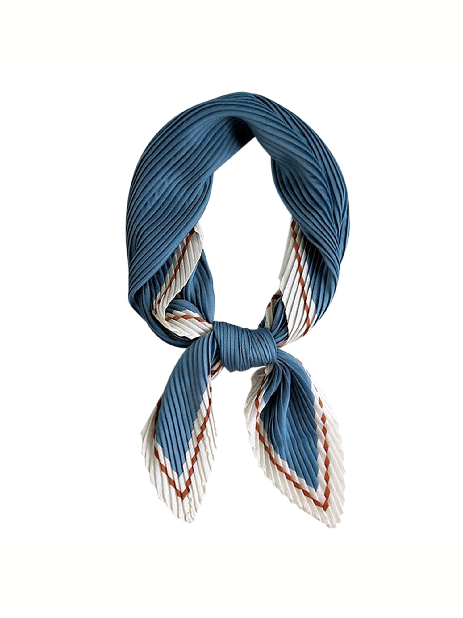 Unique Bargains Women Pleated Rhombus Rhombic Scarf Scarves Head