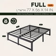 thumbnail image 5 of Einfach 14" Full Size Bed Frame, Metal Platform Bed with Ample Under-Bed Storage Space, Upgraded Frame Structure, 3500 LBS Capacity, Black, 5 of 10