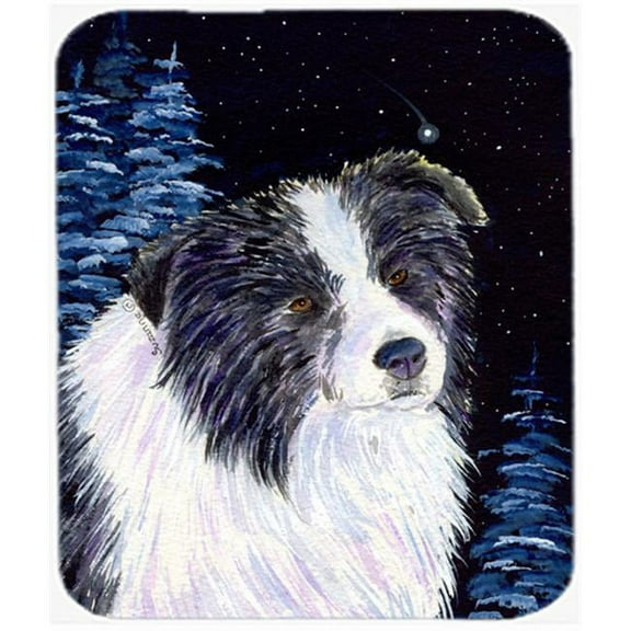 Starry Night Border Collie Mouse Pad, Hot Pad Or Trivet
