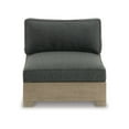 thumbnail image 4 of BenJara Mayo Outdoor Modular Armless Chair, Dark Gray Nuvella Fabric, Brown, 4 of 5