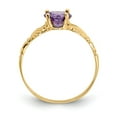 thumbnail image 2 of 14K Yellow Gold Ring Band Themed (02) February Synthetic Birthstone, Size 6, 2 of 5