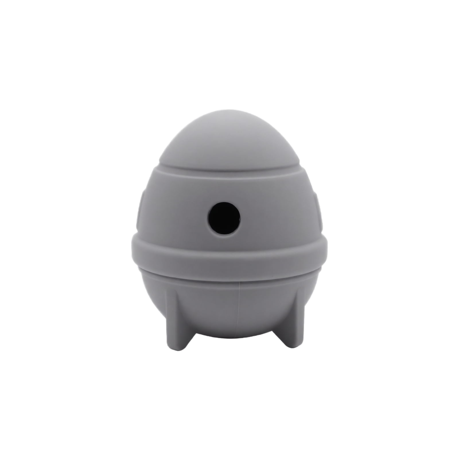 Dog Chew Toys, Dog Treat Puzzle, Dog Mental Stimulation Toys, Indestructible Dog Toys, 4X4.5 Inch Gray Silicone Dog Treat Ball, Interactive Slow Feeder for Dogs, Relaxation Treat