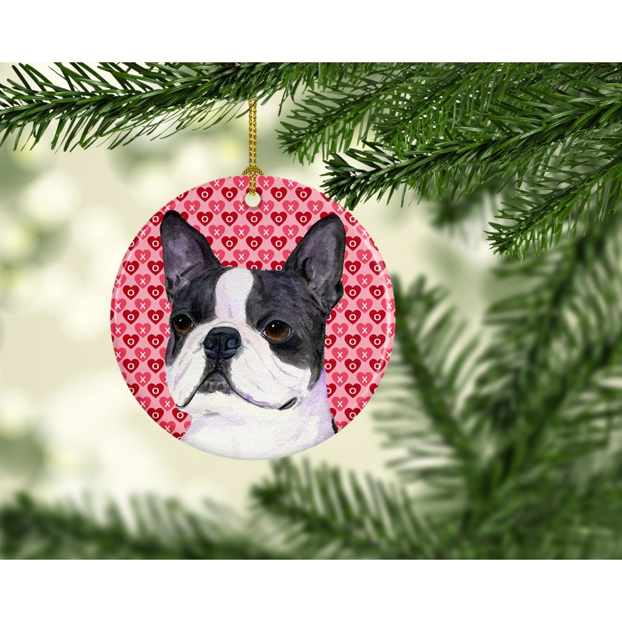 Carolines Treasures SS4516CO1 Boston Terrier  Ceramic Ornament 3 in multicolor