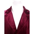 thumbnail image 4 of Hansber Boys Velvet Blazer Kids Tuxedo Suit Jacket Classic Fit Lapel Collar Single Breasted Long Sleeve Coat Burgundy 6, 4 of 7