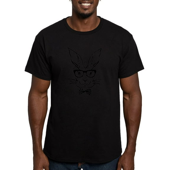 CafePress - Cute Hipster Easter Bunny T Shirt - Men's Fitted T-Shirt
