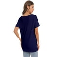 thumbnail image 4 of Womens Deep V Neck T Shirts Casual Short Sleeve Loose Fit Basic Fashion Tee, 4 of 6