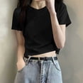 thumbnail image 4 of NuoCaiYun Summer Women Tops Casual, Summer Women's Casual Printing Round Neck Short Sleeve Short Style T-Shirt Tops, 4 of 6