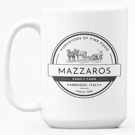 

Esthetic Clear | Mazzaros Fine Food | European Farmhouse Epicurious Wife Daughter Gift | Ceramic White Coffee Mug 15oz