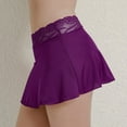thumbnail image 3 of Women's Solid Color Mini Skirt - Lace Patchwork, 82% Polyester 18% Spandex, Sexy Casual, 3 of 8
