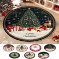 thumbnail image 4 of Aodebiao Christmas Round Rug, Festive Floor Mat, Holiday Living Room Decor, Non-Slip Velvet Rug, Decorative Home Carpet, Seasonal Celebration Mat, 4 of 4