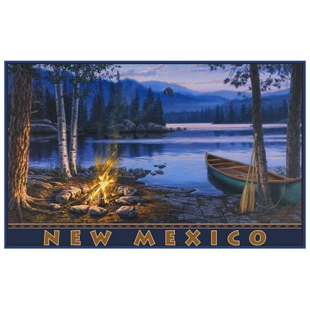 Mexican Bush - New Mexico Lake Canoe Fire Travel Art Print Poster by Darrell Bush (12
