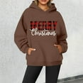 thumbnail image 4 of Merry Christmas Hoodies for Women 2025 Fall Winter Long Sleeve Graphic Hooded Sweatshirt with Pockets Pullover Tops, 4 of 5