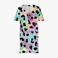 thumbnail image 4 of New Oversized Sundresses for Women 2025 Leisure Short Sleeve V-Neck Mid-Length Dress with Pocket Leopard Print Skin-Friendly Flowy Dresses for Women, 4 of 5