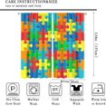 thumbnail image 2 of Abstract Kitchen Curtains, Colorful Puzzle Pieces Fractal Children Hobby Activity Leisure Toys Cartoon Image Window Drapes Set 2 Panels,42x54 Inches, 2 of 8