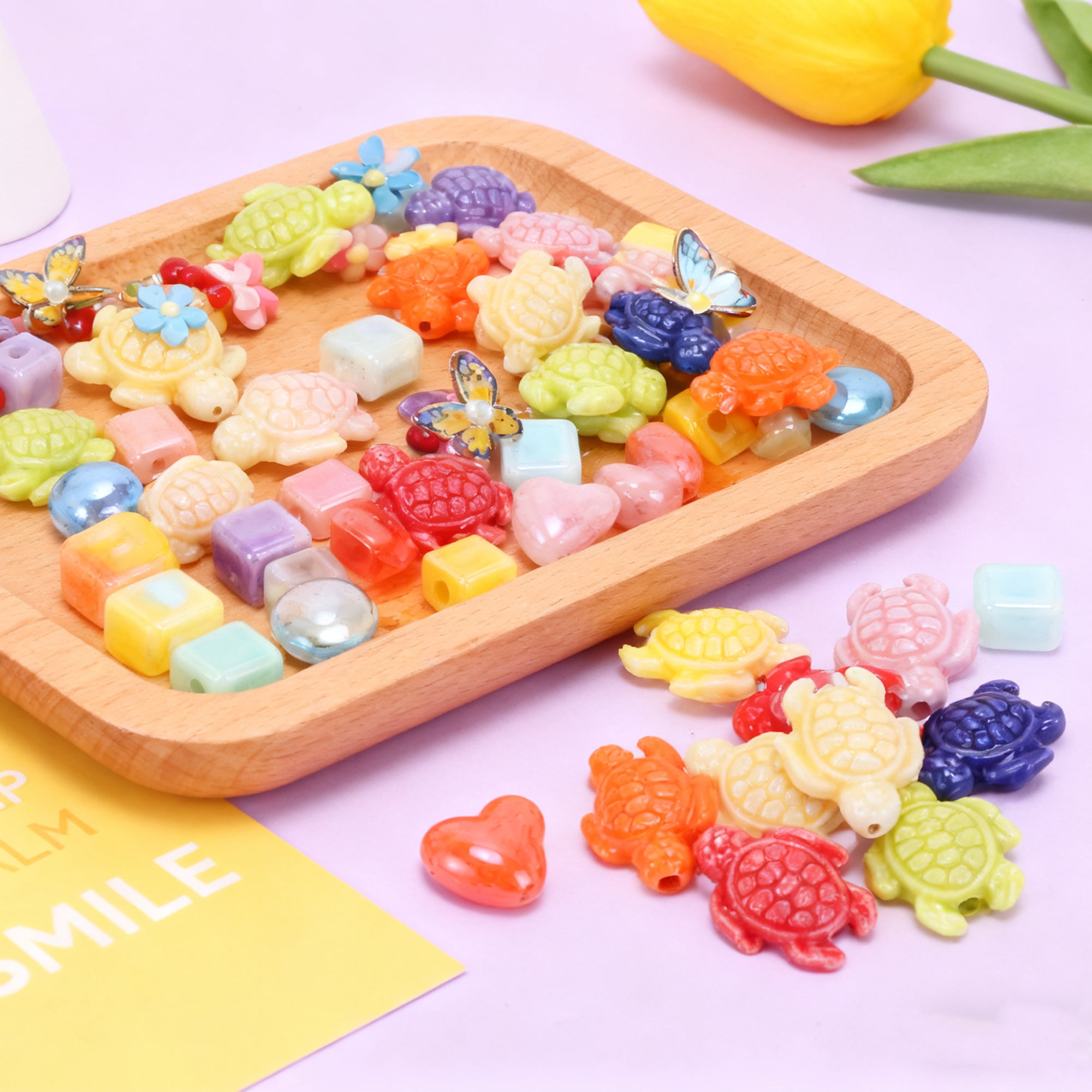 Unique Bargains 10pcs Ceramic Beads for Jewelry Making Square Shape