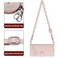 thumbnail image 3 of For Samsung Galaxy S24 Ultra 5G 6.8" RFID Blocking Protective Purse Case Cat Embossed Strong Magnetic Attachment/Closure, Card Slots/Pocket, PU Leather Flip Wallet Case With Hanging Rope,Pink, 3 of 8