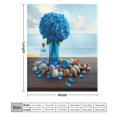 thumbnail image 2 of GXFCBlue flowers seashells, winter sofa dormitory home decoration, must-have travel product. Size is 40x50 inches., 2 of 8