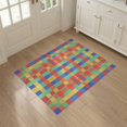 thumbnail image 3 of ODIKA 3'x5' Washable Accent Rug Pet Friendly, Non-Shedding Mat Bedside Retro Checkered Hopscotch Plaid Block Squares Storybook for Nursery Room, 3 of 7