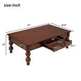 thumbnail image 6 of 47'' Rectangular Wooden Coffee Table with Storage Drawer, Vintage Cocktail Table with Gourd-Shaped Legs for Living Room, No-Tools Assembly, Walnut, 6 of 9