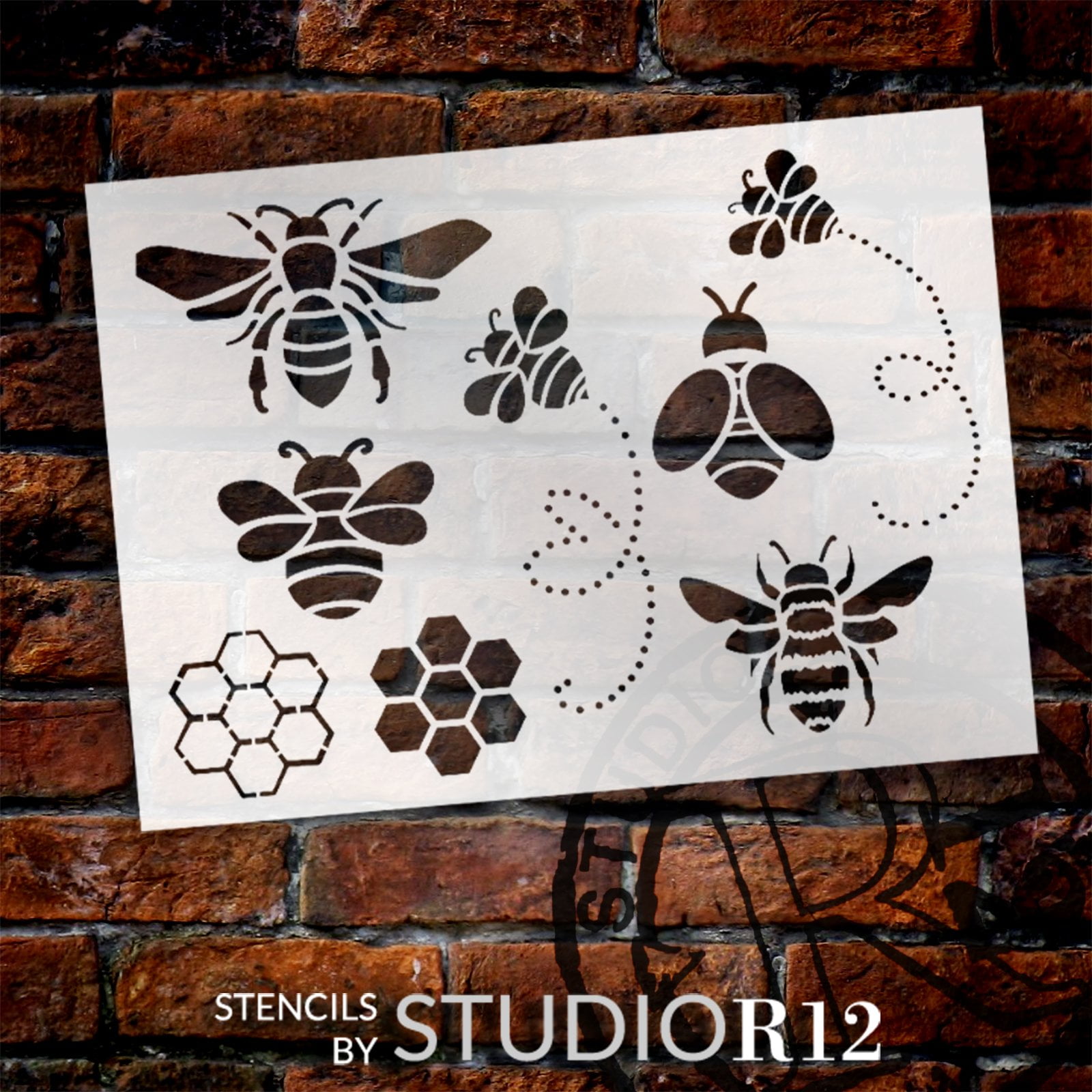 Bees and Honeycomb Silk Screen Stencil