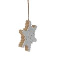 thumbnail image 3 of Holiday Time PL Warm Wished Wood White PP Snowflake Ornament Home Decor, 3 of 5