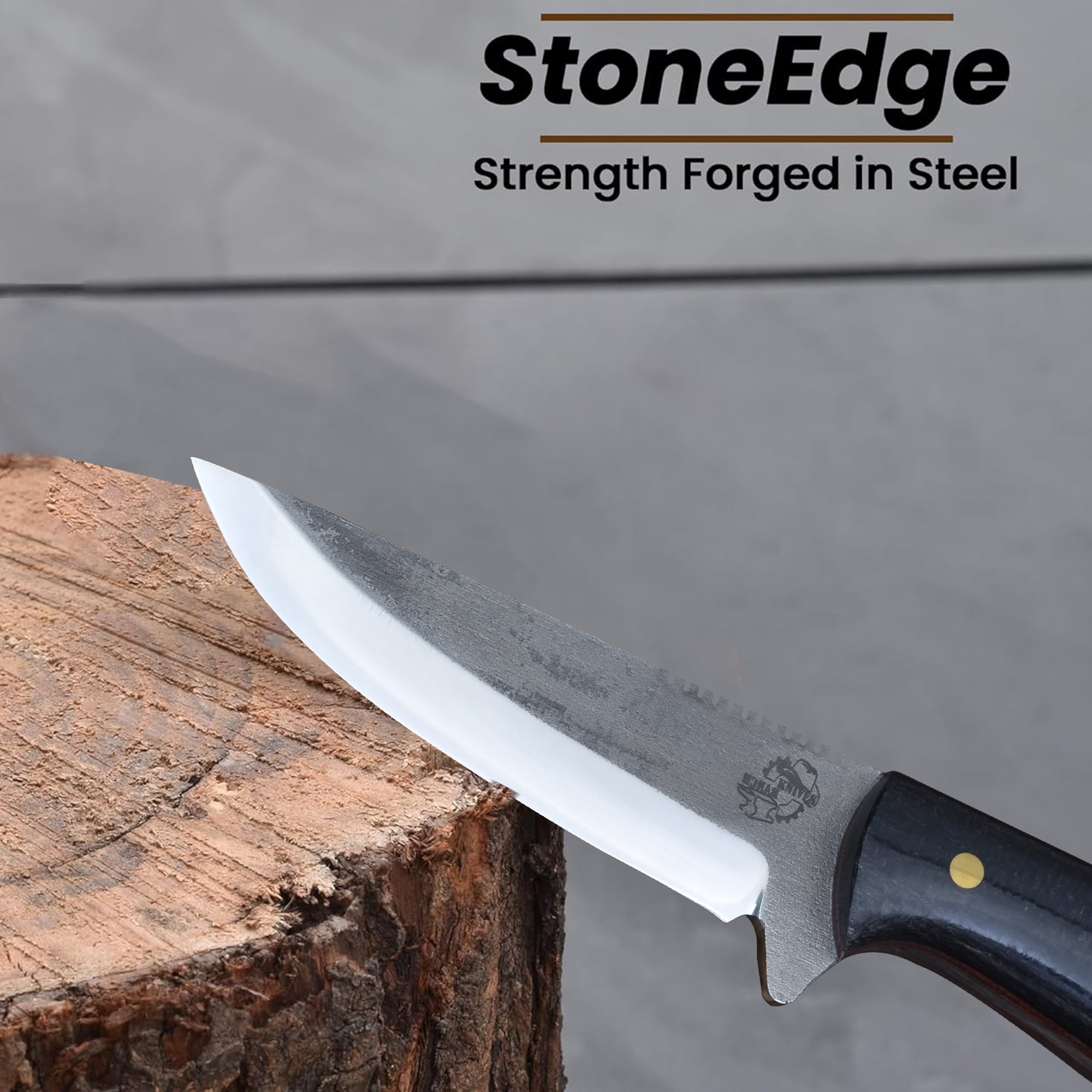 Knives Ranch Model 3097 440C Steel Bushcraft Knife with Black Micarta Handle – Heavy Duty Fixed Blade Knife for Camping, Survival, Outdoor Use & EDC Gear