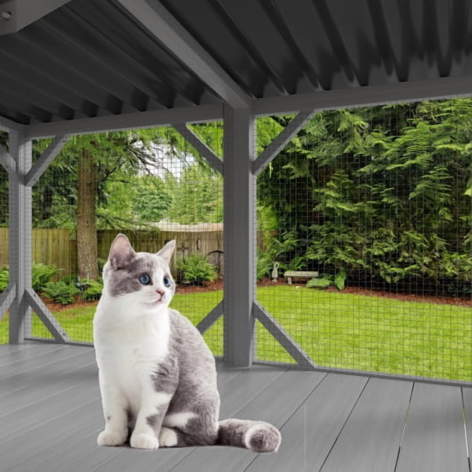 43.3" Cat Window Perch for Large Indoor Cats Wooden Cat Window Hammock for Safely Enjoying The Outdoor Sights Scents and Sounds