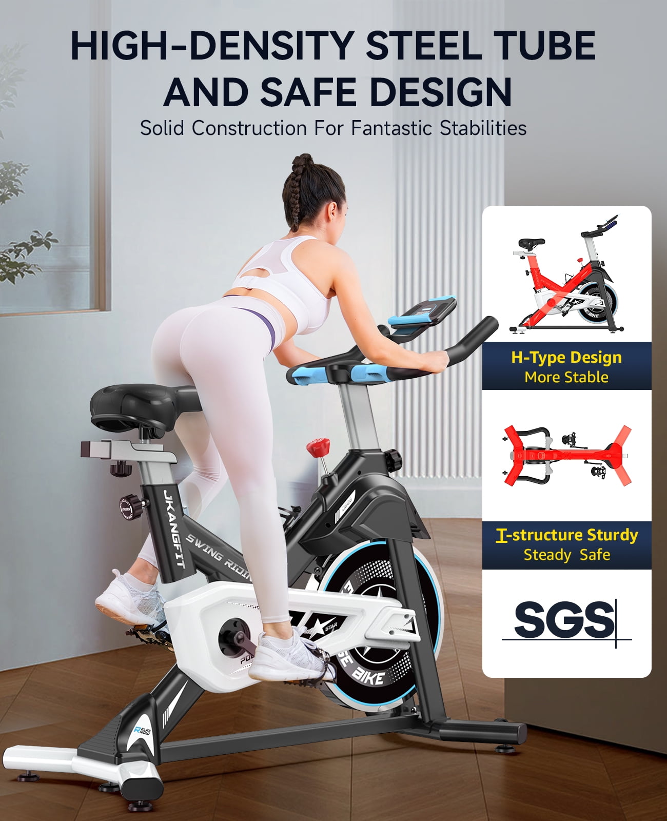 Pooboo Indoor Cycling Bike Magnetic Stationary Exercise Bikes Home Cardio Workout Bicycle Machine Flywheel Weight 40lbs