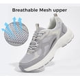 thumbnail image 3 of LUCKY STEP Chunky Fashion Mesh Sneakers Casual Running Walking Shoes,Grey,Womens, 3 of 10